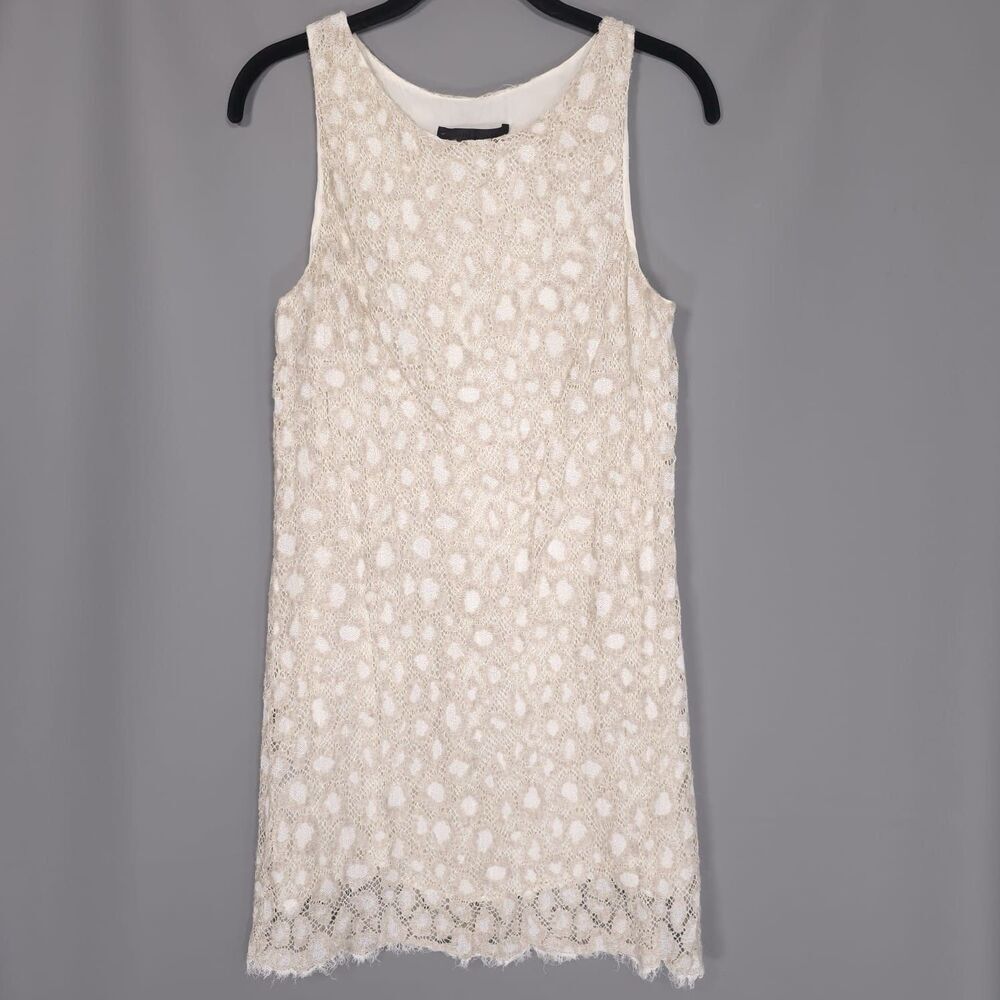 Jenni‎ Kayne Women’s Dress Size XS/S Cotton Linen Silk Lace Overlay Mini Shift